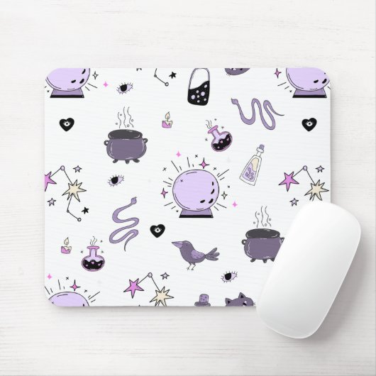 Kawaii Witch Pattern Mousepad (Mit Mouse)