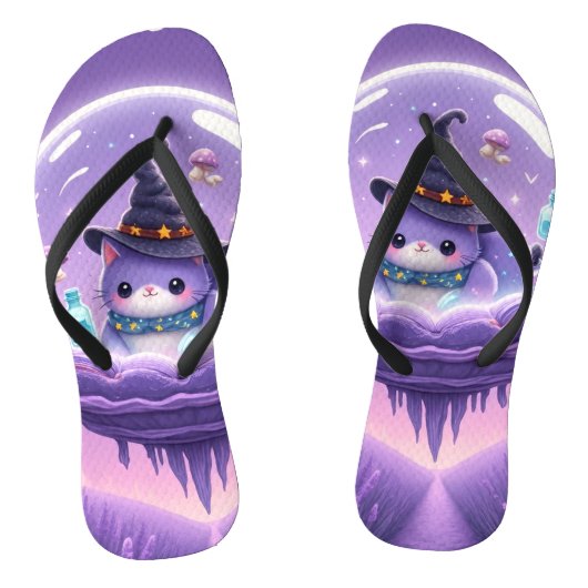 Kawaii Witch Snow Globe Flip Flops Badesandalen (Fußbett)