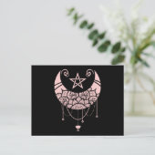 Kawaii Witchy Crescent Pastel Goth Moon Postkarte (Stehend Vorderseite)