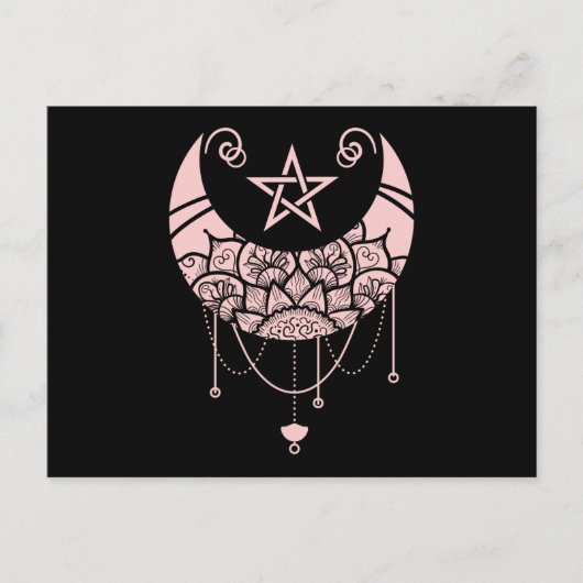 Kawaii Witchy Crescent Pastel Goth Moon Postkarte (Vorderseite)