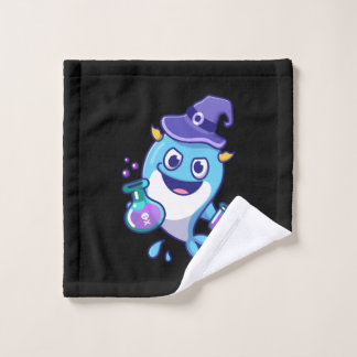 Kawaii Wizard Whale Potion Science Design Waschlappen