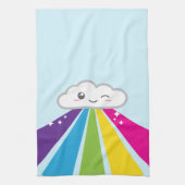 Kawaii Wolke und Regenbogen-Geschirrtuch Geschirrtuch (Vertikal)