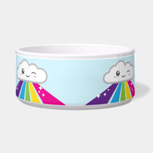 Kawaii Wolke und Regenbogen-Hundeschüssel Napf