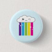 Kawaii Wolke und Regenbogen-Knopf Button (Vorderseite)