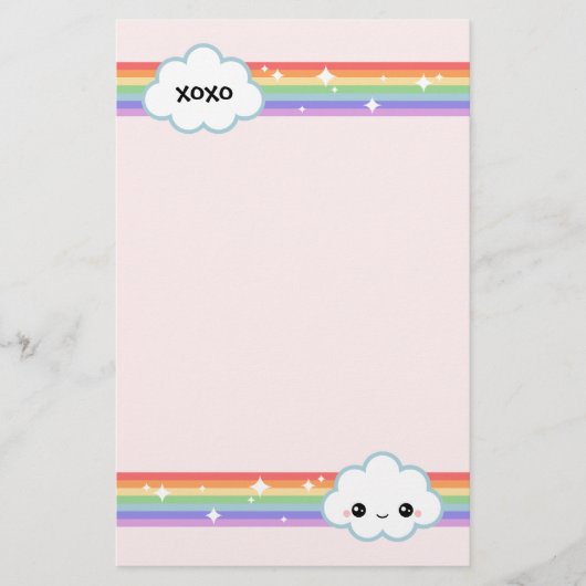 Kawaii Wolken Briefpapier (Vorderseite)