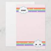 Kawaii Wolken Briefpapier (Vorne/Hinten)