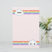 Kawaii Wolken Briefpapier (Stehend Vorderseite)