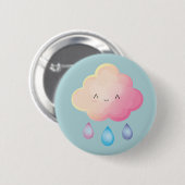 Kawaii Wolken-Button Button (Vorne & Hinten)