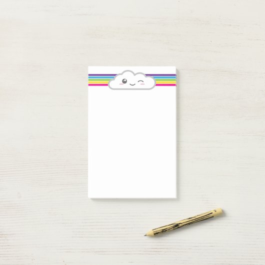 Kawaii Wolken-und Regenbogen-Mitteilungskarten Post-it Klebezettel (Auf Schreibtisch)
