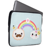 Kawaii Wolkenpaare mit Regenbogen und Sternen Laptopschutzhülle (Vorne Rechts)