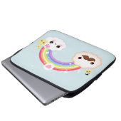 Kawaii Wolkenpaare mit Regenbogen und Sternen Laptopschutzhülle (Vorne Knopf)
