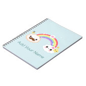 Kawaii Wolkenpaare mit Regenbogen und Sternen Notizblock (Linke Seite)