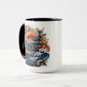 Kawaii Woodblock Carp Dragon Gate Tasse (Vorderseite Links)