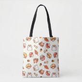Kawaii Woodland Tiere und Pilze Muster Tasche (Vorderseite)