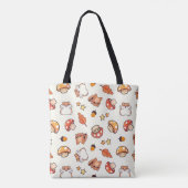 Kawaii Woodland Tiere und Pilze Muster Tasche (Rückseite)