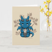 Kawaii Würfel-Drache-Raum-Gruß-Karte Karte (Gelbe Blume)