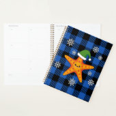 Kawaii Xmas Starfish auf Blue Buffalo Muster Planer (Anzeige)