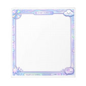 Kawaii Y2K Cyber Pastel Brain Dump Notepad Design Notizblock (Vorderseite)