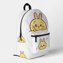 Kawaii Yellow Bunny Backpack - Cute School Bedruckter Rucksack