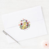 Kawaii Yellow Labrador Cartoon Floral Runder Aufkleber (Umschlag)