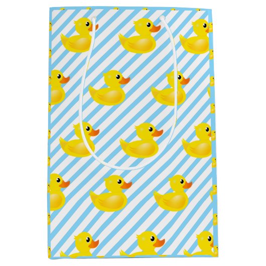 Kawaii Yellow Rubber Duck Pattern Mittlere Geschenktüte (Vorderseite)