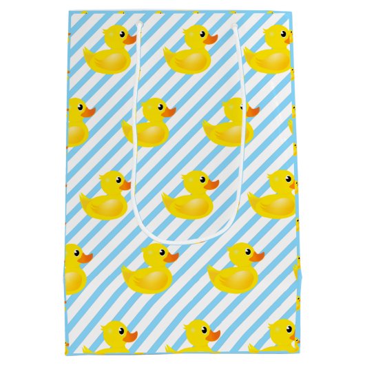 Kawaii Yellow Rubber Duck Pattern Mittlere Geschenktüte (Rückseite)
