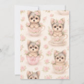 Kawaii Yorkie Teacup Girl’s Birthday Invitation Einladung (Rückseite)