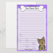 Kawaii Yorkshire Terrier Briefpapier (Vorne/Hinten)