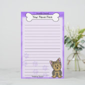 Kawaii Yorkshire Terrier Briefpapier (Stehend Vorderseite)