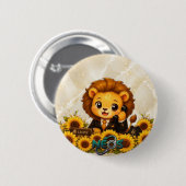 Kawaii Zodiac Neos Löwe Button (Vorne & Hinten)
