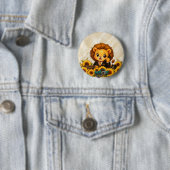 Kawaii Zodiac Neos Löwe Button (Beispiel)