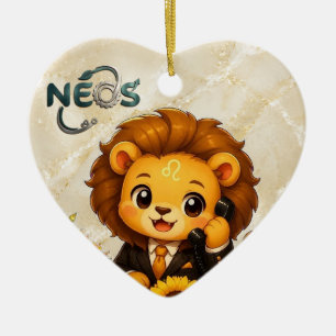Kawaii Zodiac Neos Löwe Keramik Ornament