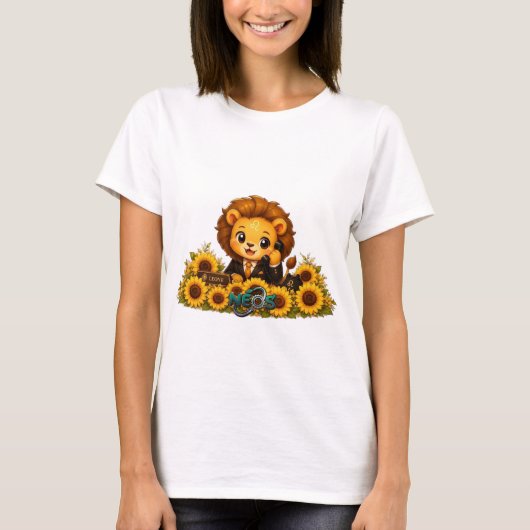 Kawaii Zodiac Neos Löwe T-Shirt (Vorderseite)