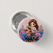 Kawaii Zodiac Neos Waage Button (Vorne & Hinten)