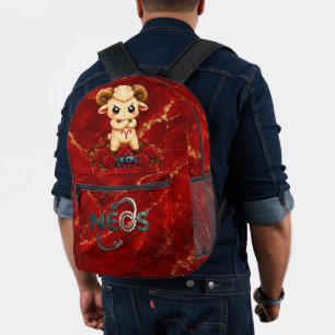 Kawaii Zodiac Neos Widder Bedruckter Rucksack