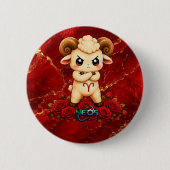Kawaii Zodiac Neos Widder Button (Vorderseite)