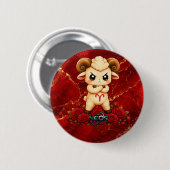 Kawaii Zodiac Neos Widder Button (Vorne & Hinten)