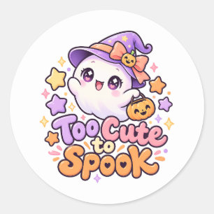 Kawaii Zu süß, um Geister zu erschrecken, Hallowee Runder Aufkleber