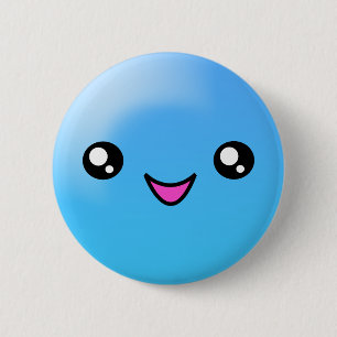 Kawaii Zucker punktiert Blaubeerglücklichen Button