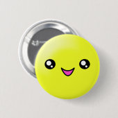Kawaii Zucker punktiert Zitronen-glücklichen Button (Vorne & Hinten)