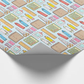 Kawaii zurück zu Schulbedarf-Muster für Mädchen Geschenkpapier (Ecke)