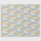 Kawaii zurück zu Schulbedarf-Muster für Mädchen Geschenkpapier (Flach)