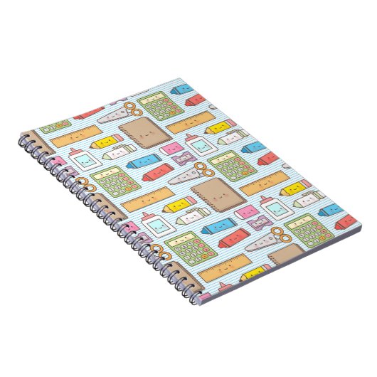 Kawaii Zurück zu Schulmaterial Muster für Mädchen Notizblock (Rechte Seite)