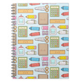 Kawaii Zurück zu Schulmaterial Muster für Mädchen Notizblock (Vorderseite)