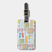 Kawaii zurück zum Schulmaterial-Muster für Mädchen Gepäckanhänger (Vorderseite vertikal)