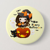 Kawaiii Halloween Button (Vorderseite)