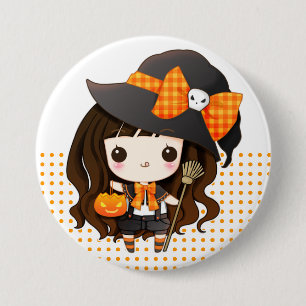 Kawaiii Halloween Hexe Button