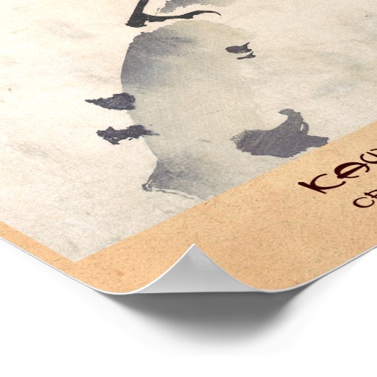 Kawanabe Kyōsai Crow Resting on Wood Trunk art Poster (Ecke)