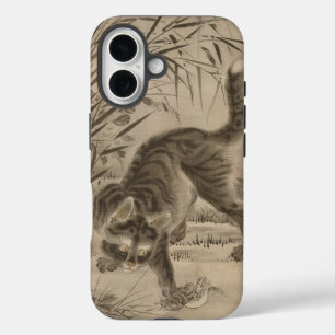 Kawanabe Kyosai Kat Fang einen Frosch japanische K iPhone 16 Hülle