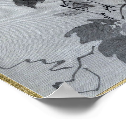 Kawanabe Kyōsai Monkeys Poster (Ecke)